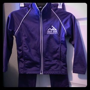 Gymnastics warm up sweat pants and jacket set